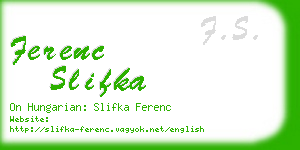 ferenc slifka business card